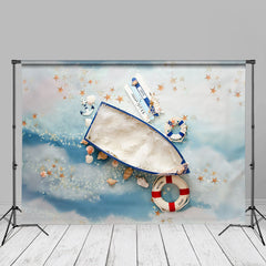 Aperturee - Newborn Boat Cloud Star Nautical Birthday Backdrop