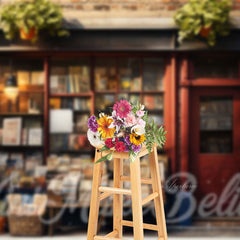 Aperturee - Newsstand Bookstore Brick Wall Birthday Backdrop