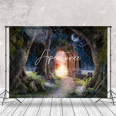 Aperturee - Night Arch Door Enchanted Forest Backdrop For Photo