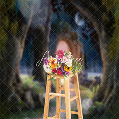 Aperturee - Night Arch Door Enchanted Forest Backdrop For Photo