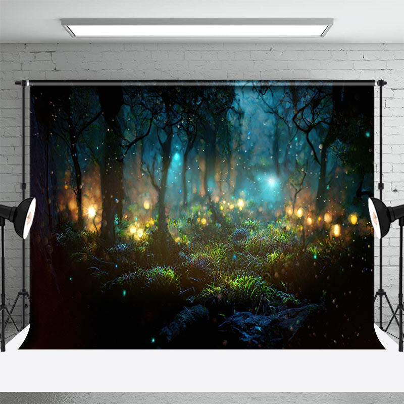 Aperturee - Night Bokeh Fairy Tale Forest Backdrop For Photo