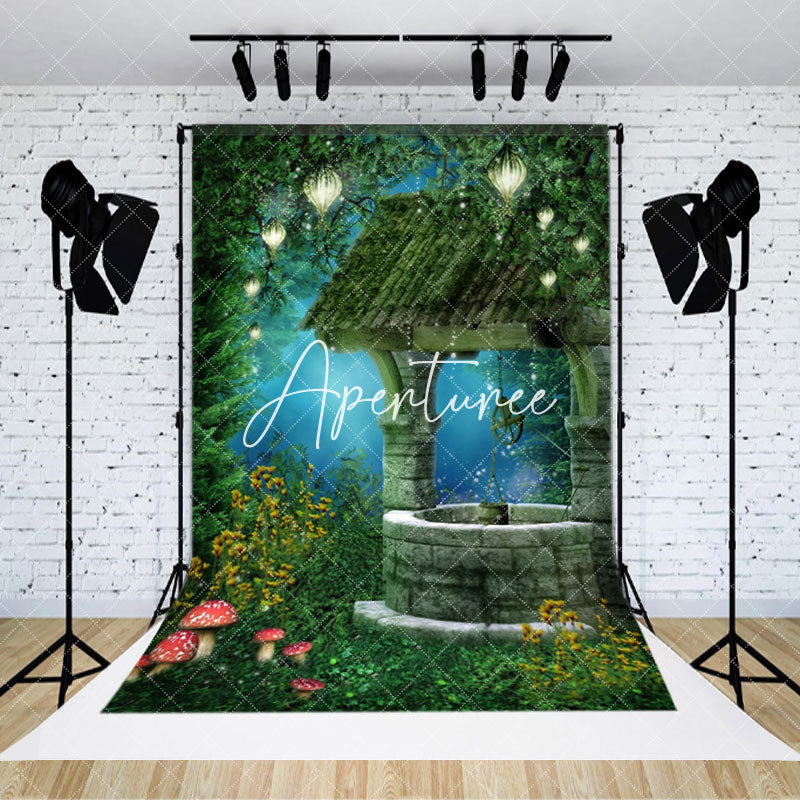 Aperturee - Night Green Forest Pendant Well Photoshoot Backdrop