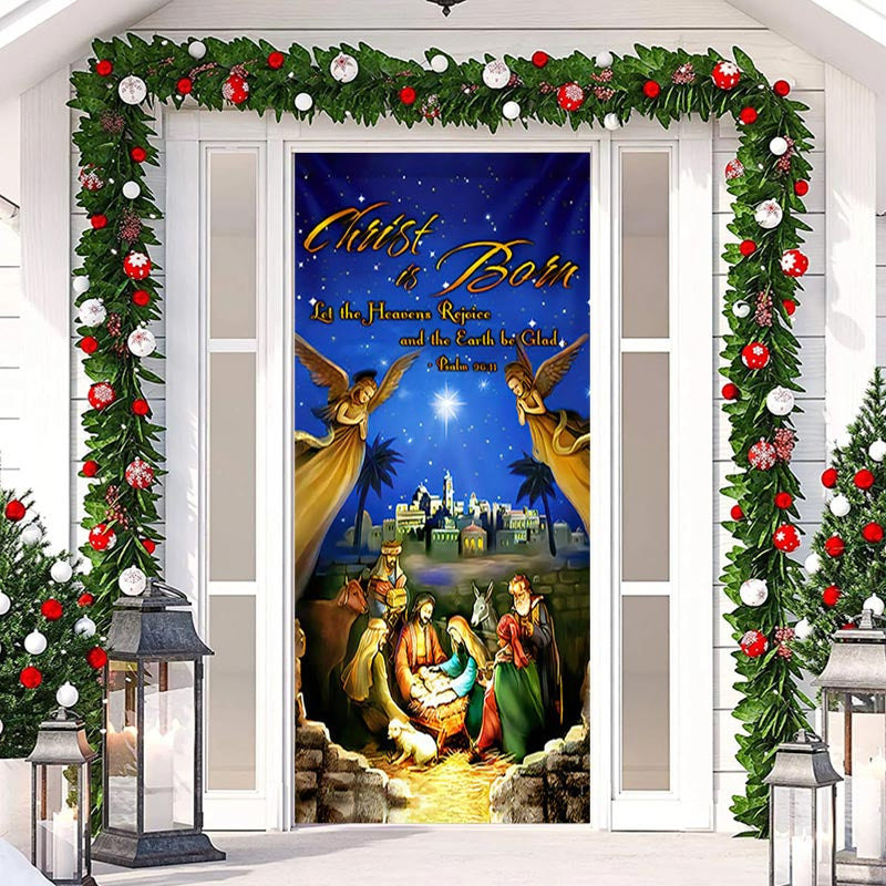 Aperturee - Night Star Angels Christmas Door Cover Decoration