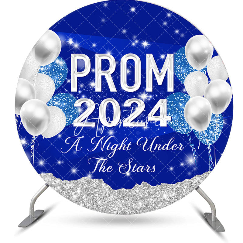 Aperturee - Night Under Stars Glitter Balloon Round Prom Backdrop