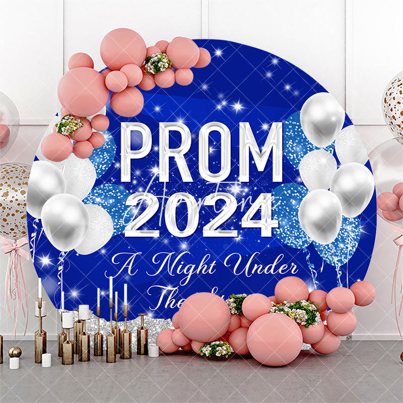 Aperturee - Night Under Stars Glitter Balloon Round Prom Backdrop