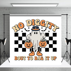 Aperturee - No Diggity Bout To Bag It Up Ghost Halloween Backdrop