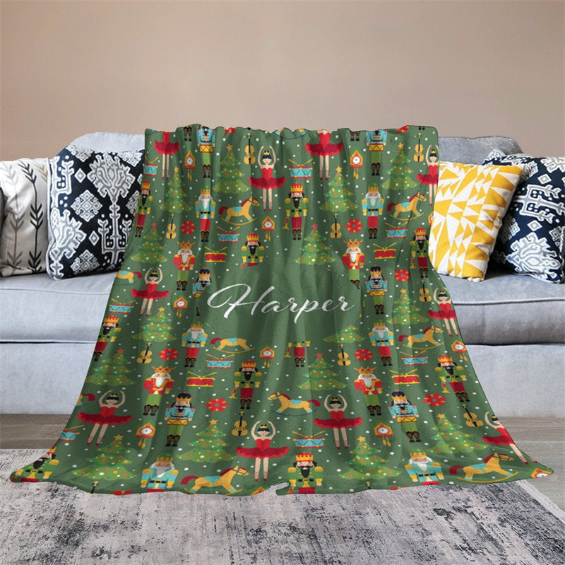 Lofaris Nutcracker Christmas Tree Step And Repeat Custom Blanket