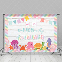 Aperturee - O Fish Ally Summer Undersea Animals Wooden Backdrop