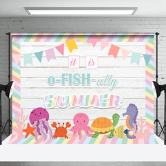 Aperturee - O Fish Ally Summer Undersea Animals Wooden Backdrop