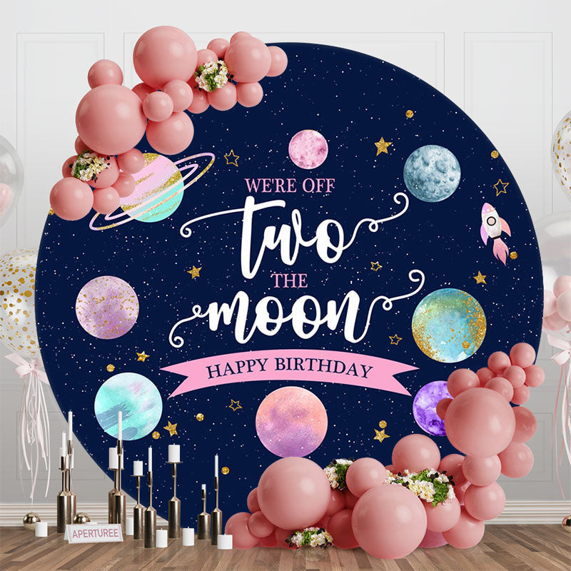 Aperturee - Off Two The Moon Galaxy Round 2nd Birthday Backdrop