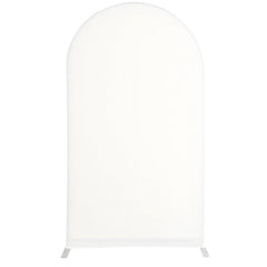 Aperturee Off White Spandex Fit Round Top Backdrop Wedding Arch Cover