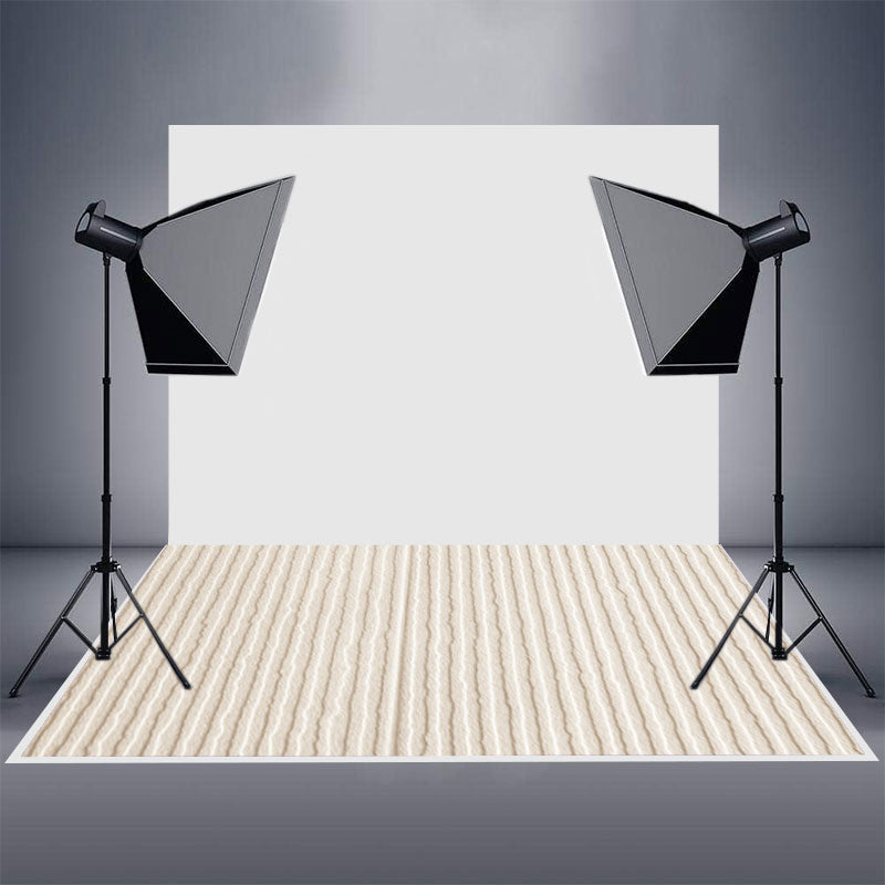 Aperturee - Off White Strips Rubber Floor Mat For Photography