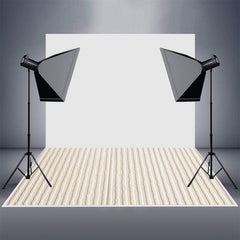 Aperturee - Off White Strips Rubber Floor Mat For Photography