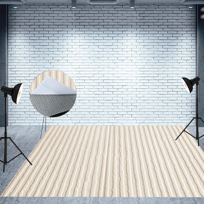 Aperturee - Off White Strips Rubber Floor Mat For Photography