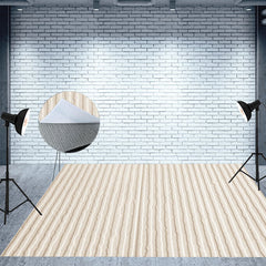 Aperturee - Off White Strips Rubber Floor Mat For Photography