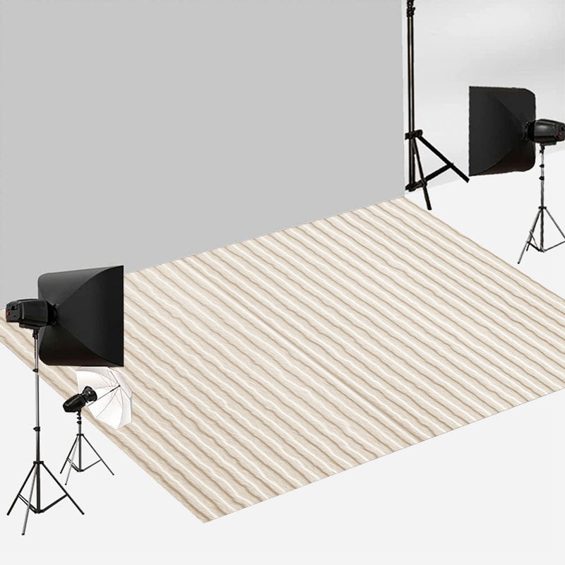 Aperturee - Off White Strips Rubber Floor Mat For Photography