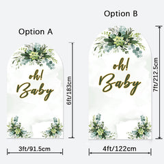 Aperturee - Oh Baby Greenery Double Sided Arch Backdrop