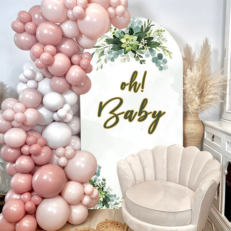 Aperturee - Oh Baby Greenery Double Sided Arch Backdrop