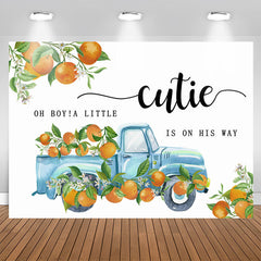 Aperturee - Oh Boy A Little Cutie Is On His Way Baby Shower Backdrop