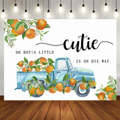 Aperturee - Oh Boy A Little Cutie Is On His Way Baby Shower Backdrop