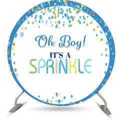 Aperturee - Oh Boy Its A Sprinkle Round Baby Shower Backdrop