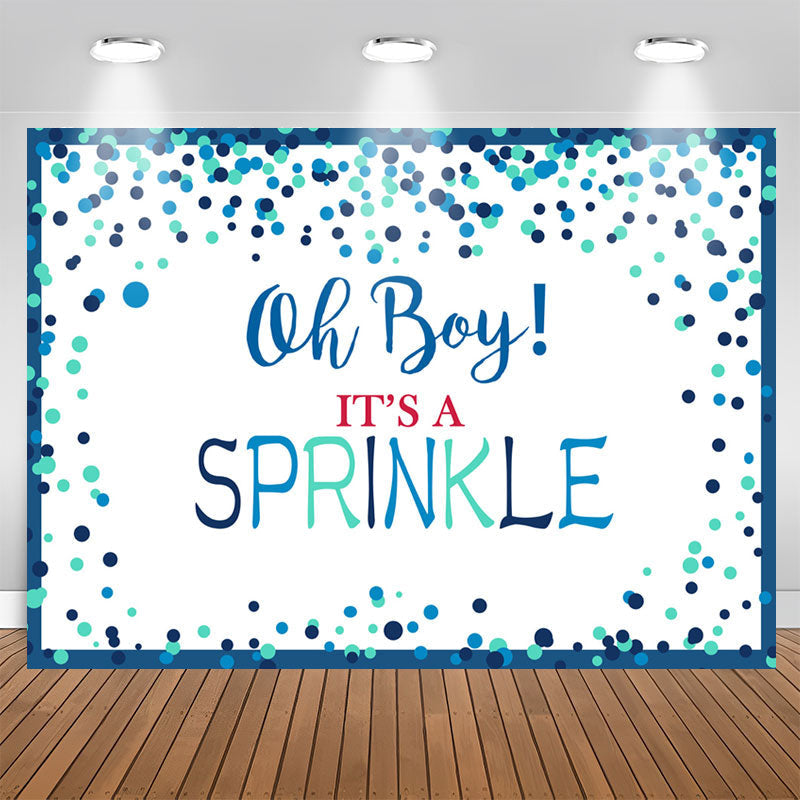 Aperturee - Oh Boy Its A Sprinkle Simple Baby Shower Backdrop