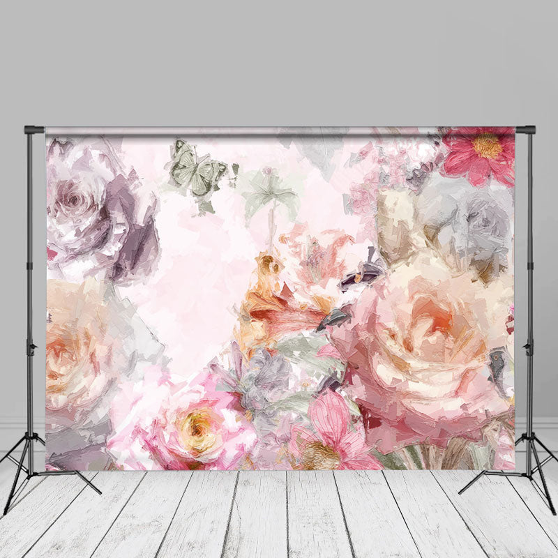 Aperturee - Oil Painting Butterfly Floral Fine Art Photo Backdrop