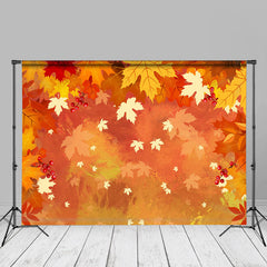 Aperturee - Oil Painting Red Maple Berry Autumn Backdrop For Decor