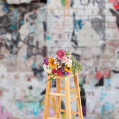 Aperturee - Old Billboard With Torn Posters Wall Photo Backdrop