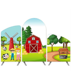 Aperturee Old McDonald Farm Theme Cartoon Arch Backdrop Kit