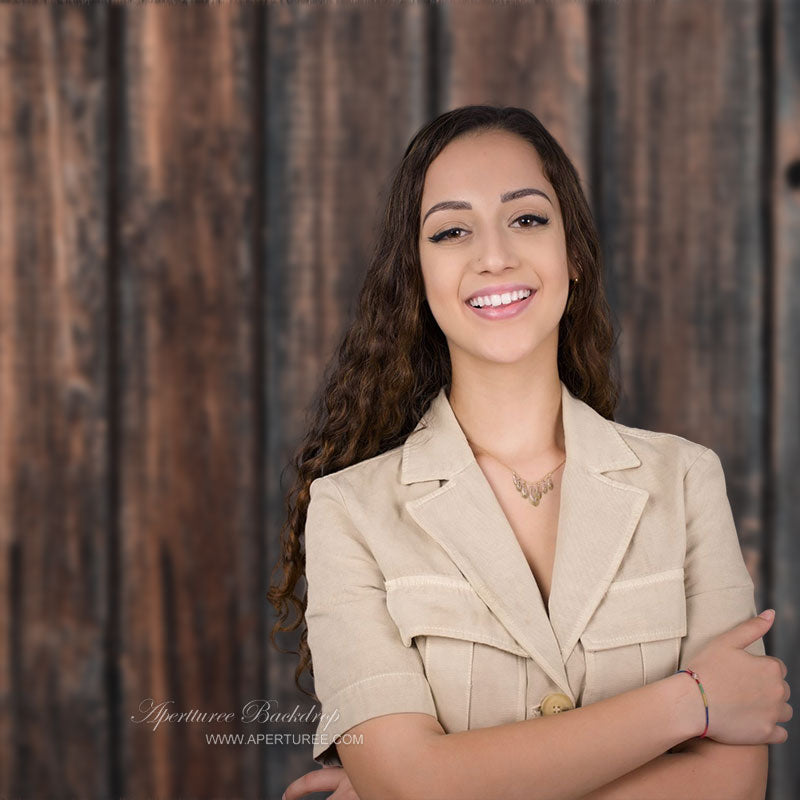 Aperturee - Old Wood Plank Wall Texture Backdrop For Photography