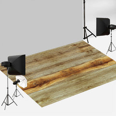 Aperturee - Old Yellow Texture Classic Wood Rubber Floor Mat