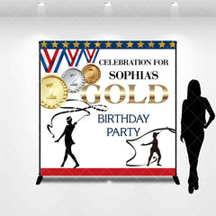 Aperturee - Olympics Celebrate Gold Custom Birthday Backdrop