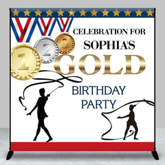 Aperturee - Olympics Celebrate Gold Custom Birthday Backdrop