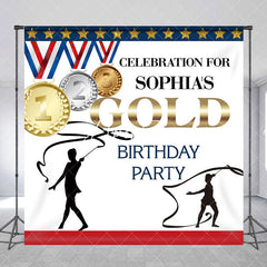 Aperturee - Olympics Celebrate Gold Custom Birthday Backdrop