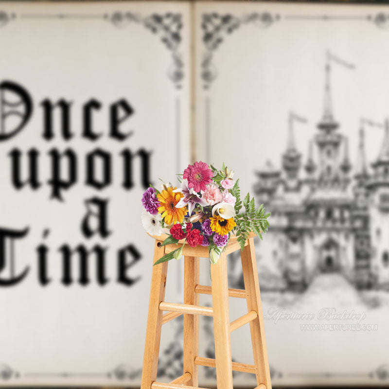 Aperturee - Once Upon A Time Black Castle Fairy Halloween Backdrop