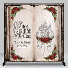 Aperturee - Once Upon A Time Book Roses Custom Wedding Backdrop