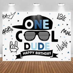 Aperturee - One Cool Dude Rock Roll Happy Birthday Backdrop