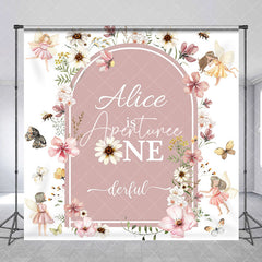 Aperturee - One Derful Dust Pink Floral Custom Birthday Backdrop