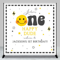 Aperturee - One Happy Dude Smile Face Custom Birthday Backdrop