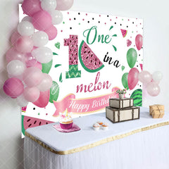 Aperturee - One In A Melon Rose Gold Glitter Birthday Backdrop