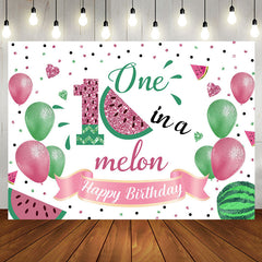 Aperturee - One In A Melon Rose Gold Glitter Birthday Backdrop