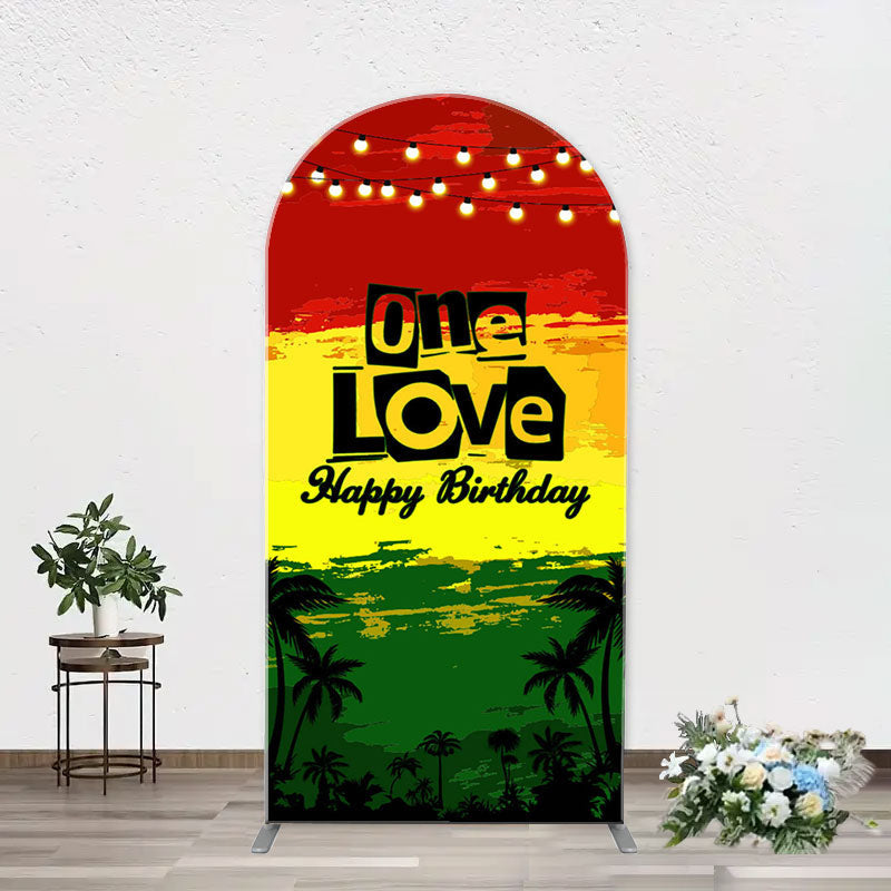 Aperturee - One Love Hawaii Evening Night Arch Birthday Backdrop