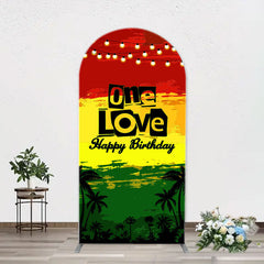 Aperturee - One Love Hawaii Evening Night Arch Birthday Backdrop