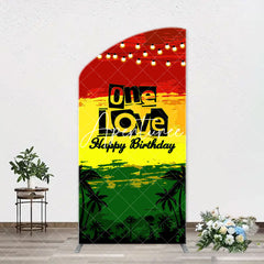 Aperturee - One Love Hawaii Evening Night Arch Birthday Backdrop