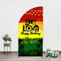 Aperturee - One Love Hawaii Evening Night Arch Birthday Backdrop