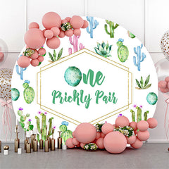 Aperturee - One Prickly Pair Cactus Round 1st Birthday Backdrop