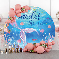 Aperturee - Oneder The Sea Mermaid Coral Shell Circle Backdrop