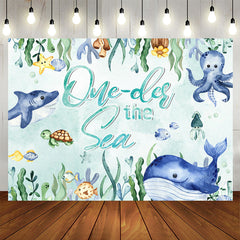 Aperturee - Oneder The Sea Shark Whale Happy Birthday Backdrop