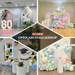 Aperturee Open Gold Glitter Floral Pattern Arch Backdrop Kit